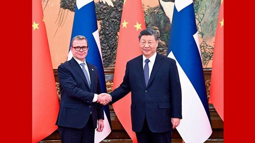 Xi says China ready to uphold UN-centered int'l system with Finland