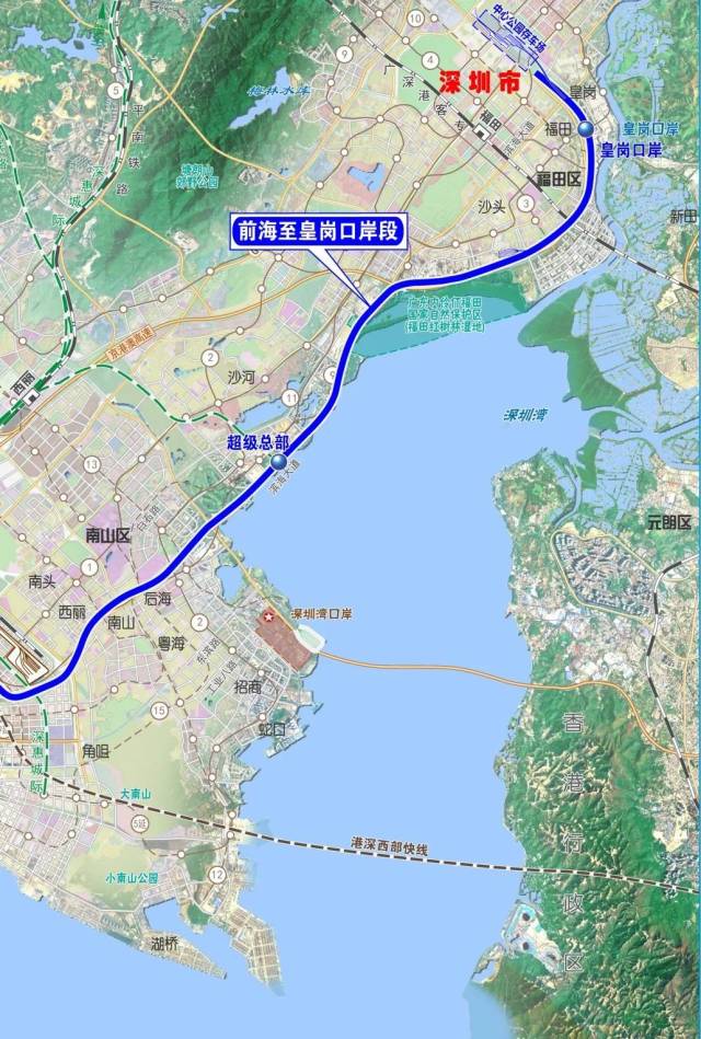 穗莞深城際前皇段線路示意圖（以實際建成為準）