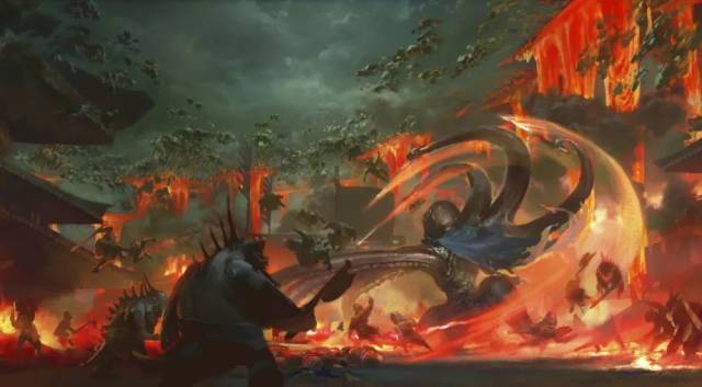 这是影片中陈塘关大战的前期概念图。新华社发 这是影片中陈塘关大战的前期概念图。新华社发