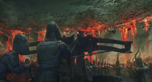 这是影片中陈塘关大战的前期概念图。新华社发 这是影片中陈塘关大战的前期概念图。新华社发