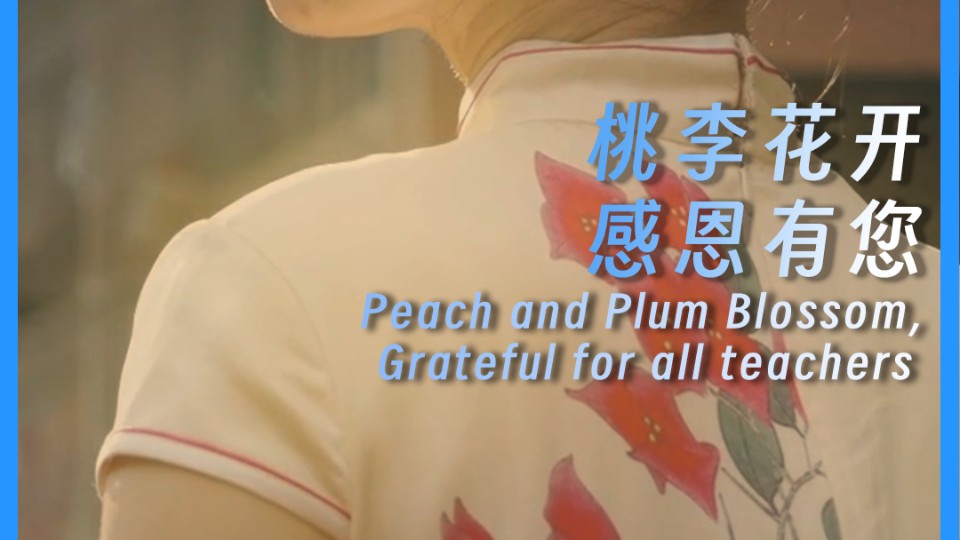 Peach and plum blossom, grateful for all teachers