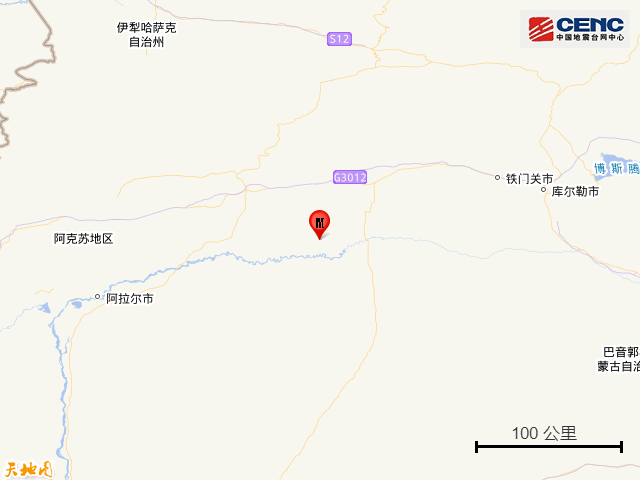新疆阿克蘇地區(qū)庫車市發(fā)生3.0級地震