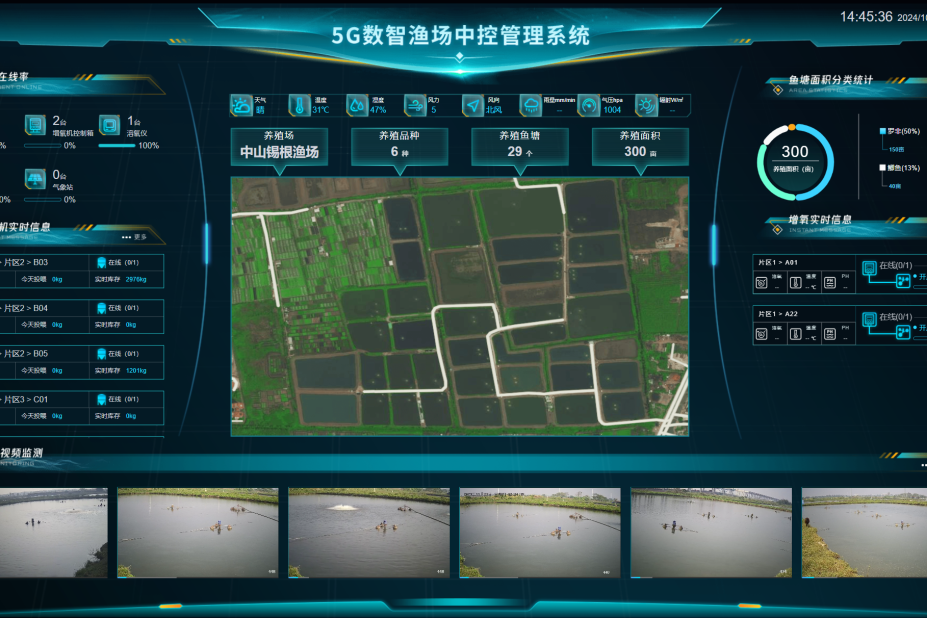 5G数智渔场中控管理系统。广东移动供图。