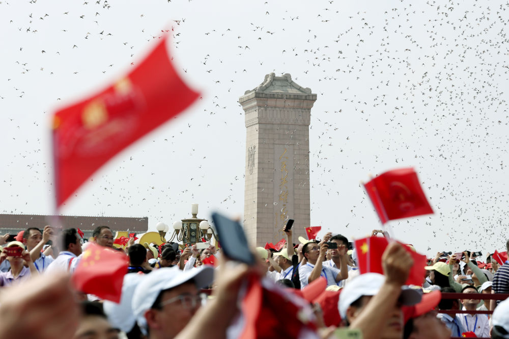 　　2025年9月3日，纪念中国人民抗日战争暨世界反法西斯战争胜利80周年大会在北京隆重举行。新华社记者 孟涛 摄