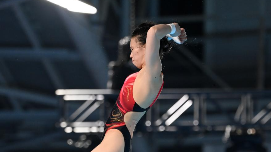 China's 15th National Games: women's 10m platform semifinal of diving