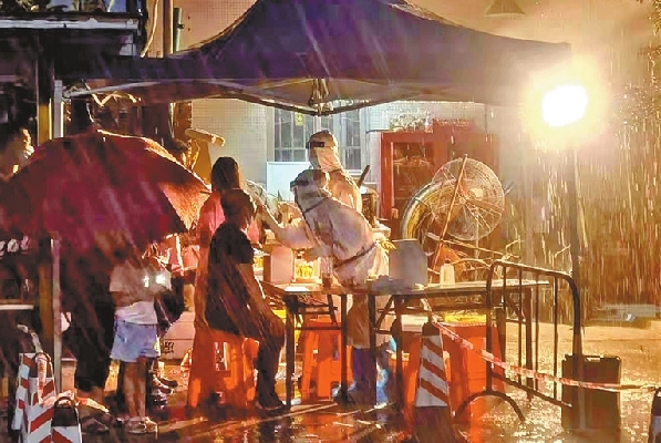 Medics brave rain to work