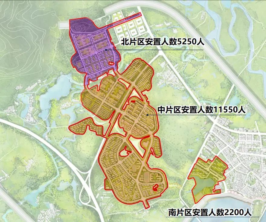 黄茅峡水库移民安置区示意图。广东省水利厅 供图