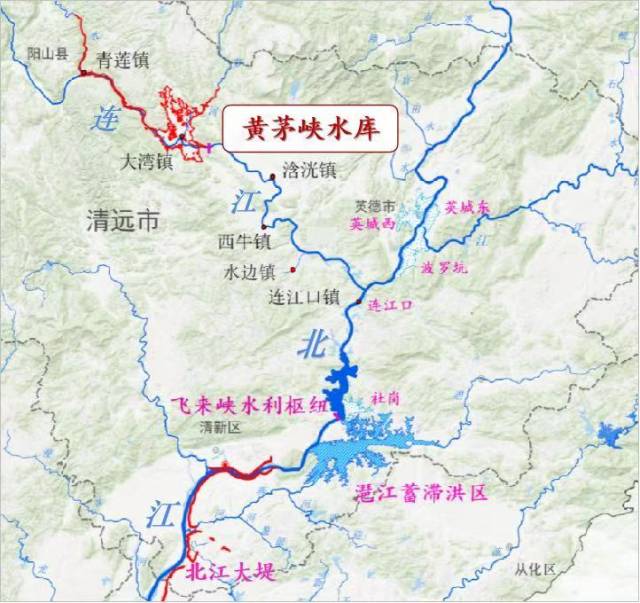 黄茅峡水库位置图。