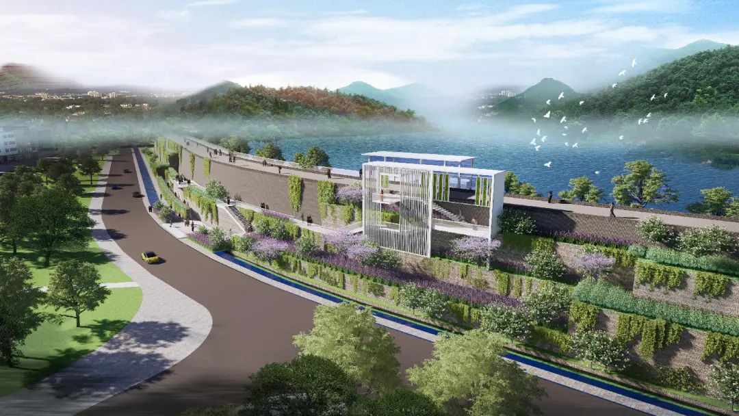 英德市大湾镇防洪墙效果图。广东省水利厅 供图