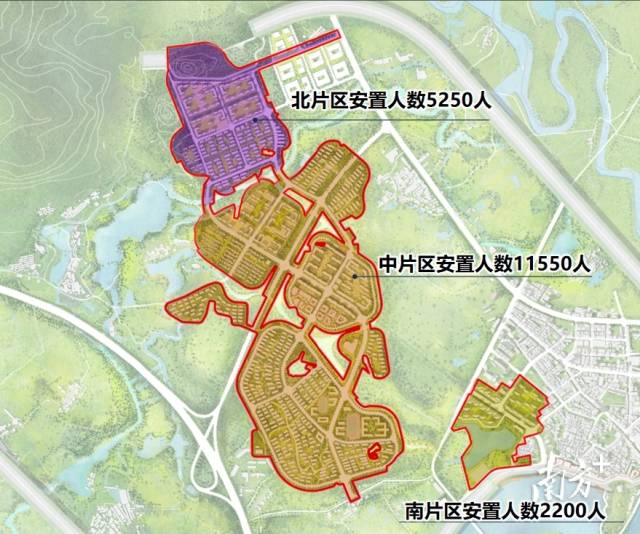 黄茅峡水库移民安置区示意图。