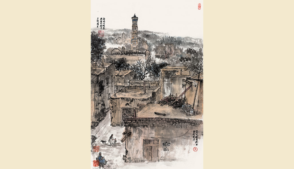 于澎《希瓦古城晨兴》