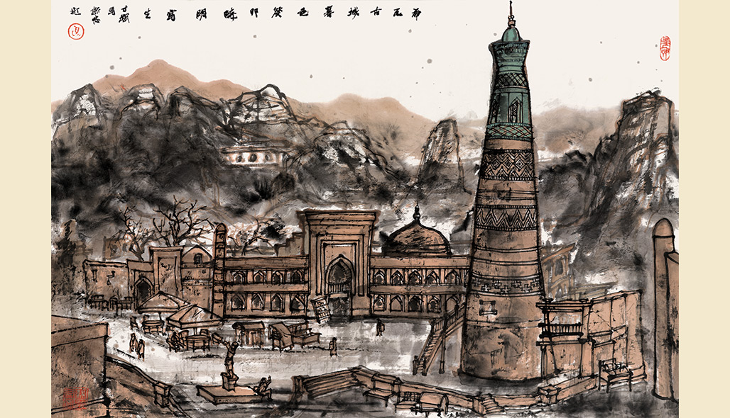 谭晓明《希瓦古城暮色》