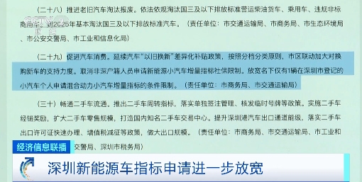 深圳新能源车指标申请再放宽！取消社保限制，只需居住证