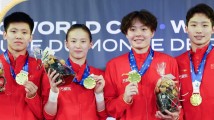 世界杯总决赛首日,中国跳水队包揽五金! 世界杯总决赛首日,中国跳水队包揽五金!