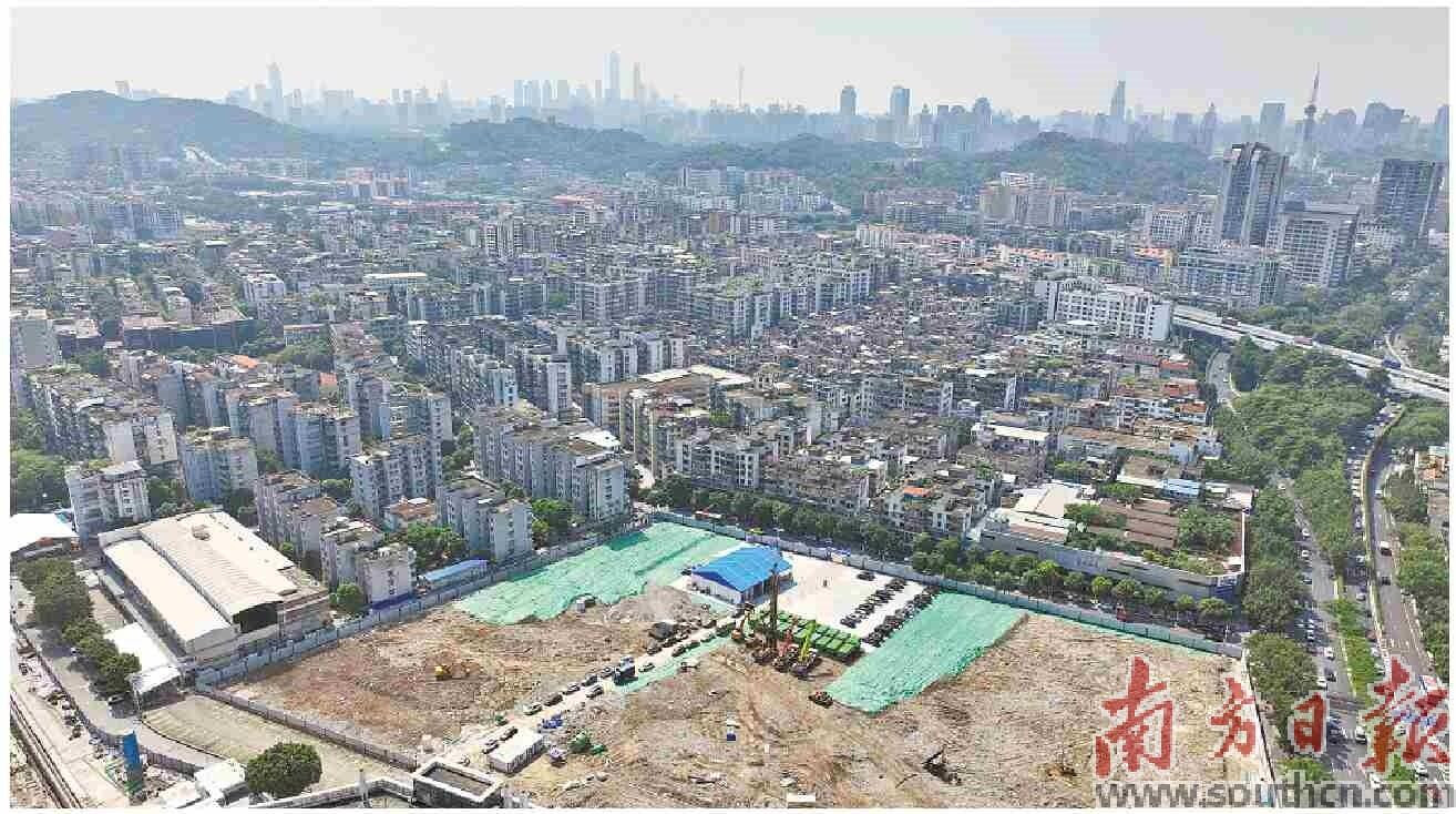 23日,三元里村城中村改造启动区安置房开工。南方日报记者 王俊涛 梁文祥 摄