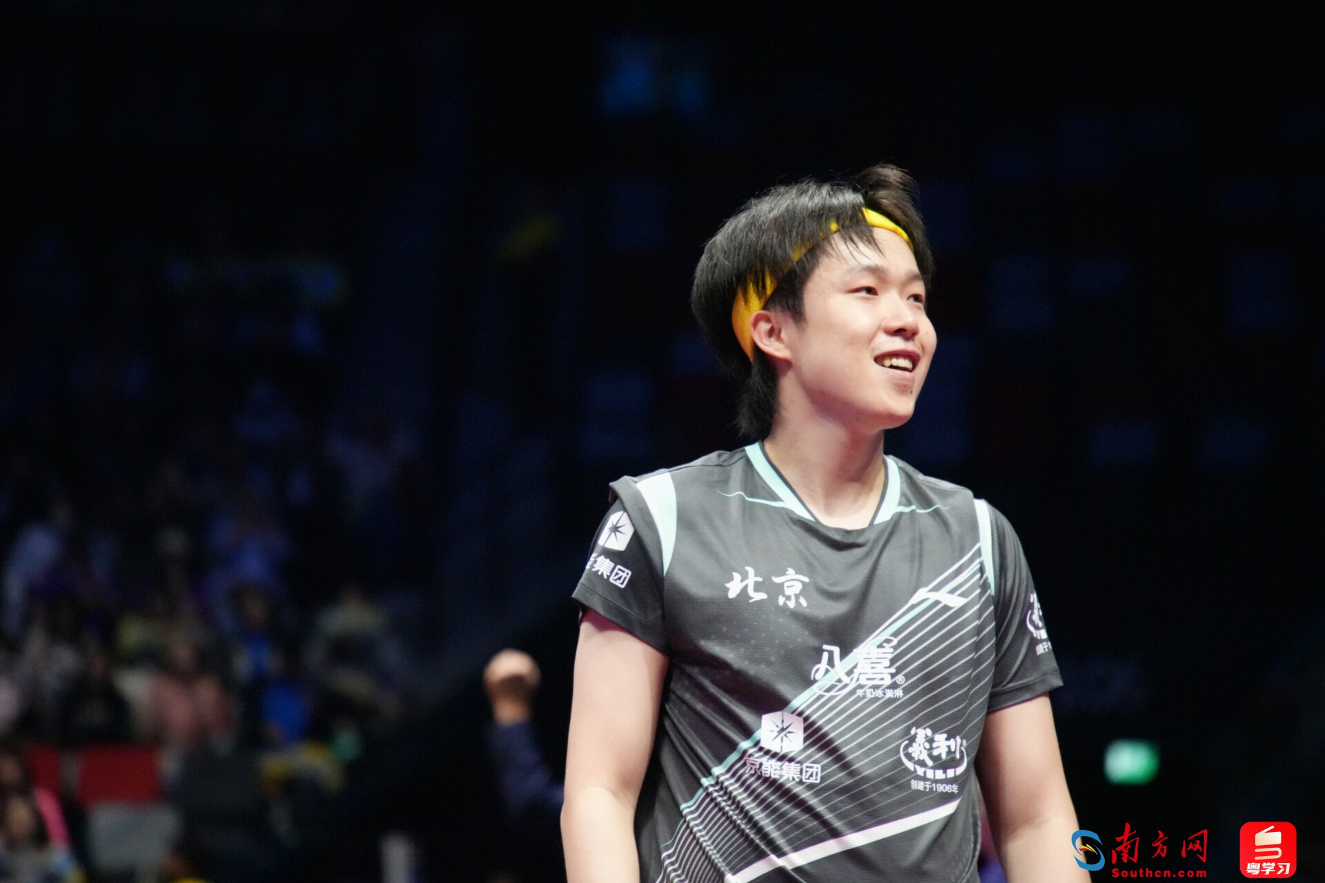 王楚钦在比赛中。