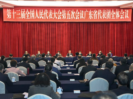 广东代表团举行全体会议审议政府工作报告 李希王伟中黄楚平发言