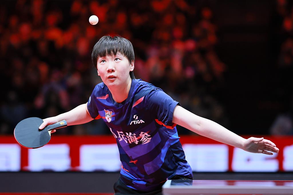 △王曼昱在乒超总决赛女团半决赛