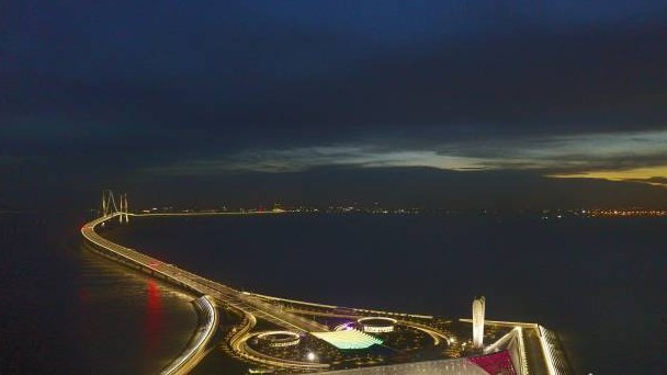 InPics | Night view of the forthcoming Shenzhen-Zhongshan Link