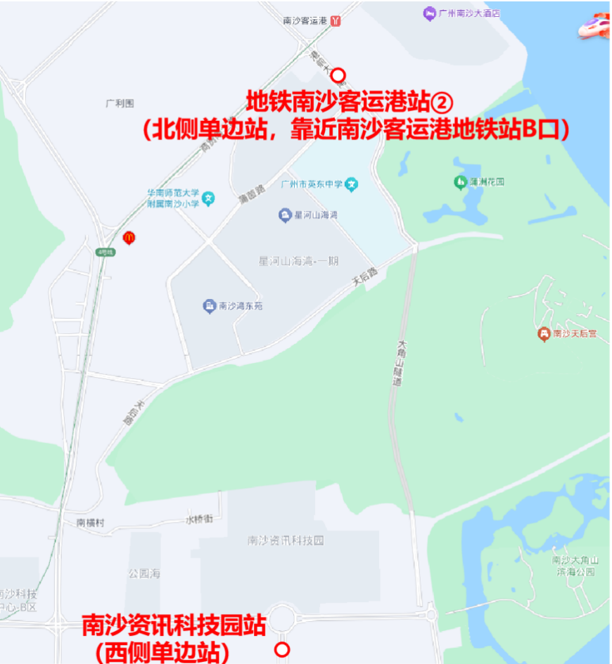 △南沙24路短線站點示意圖