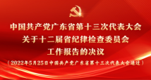 中国共产党广东省第十三次代表大会 关于十二届省纪律检查委员会工作报告的决议