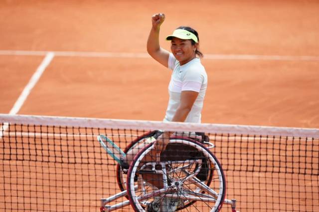 朱珍珍 2024法网轮椅女单亚军。受访者 供图 朱珍珍 2024法网轮椅女单亚军。受访者 供图