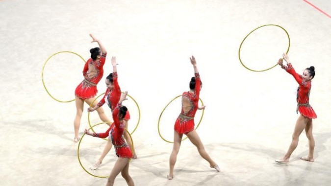 中国队获大运会艺术体操集体全能金牌！