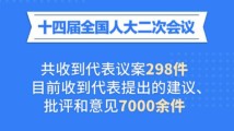 全国人大会议收到代表议案298件