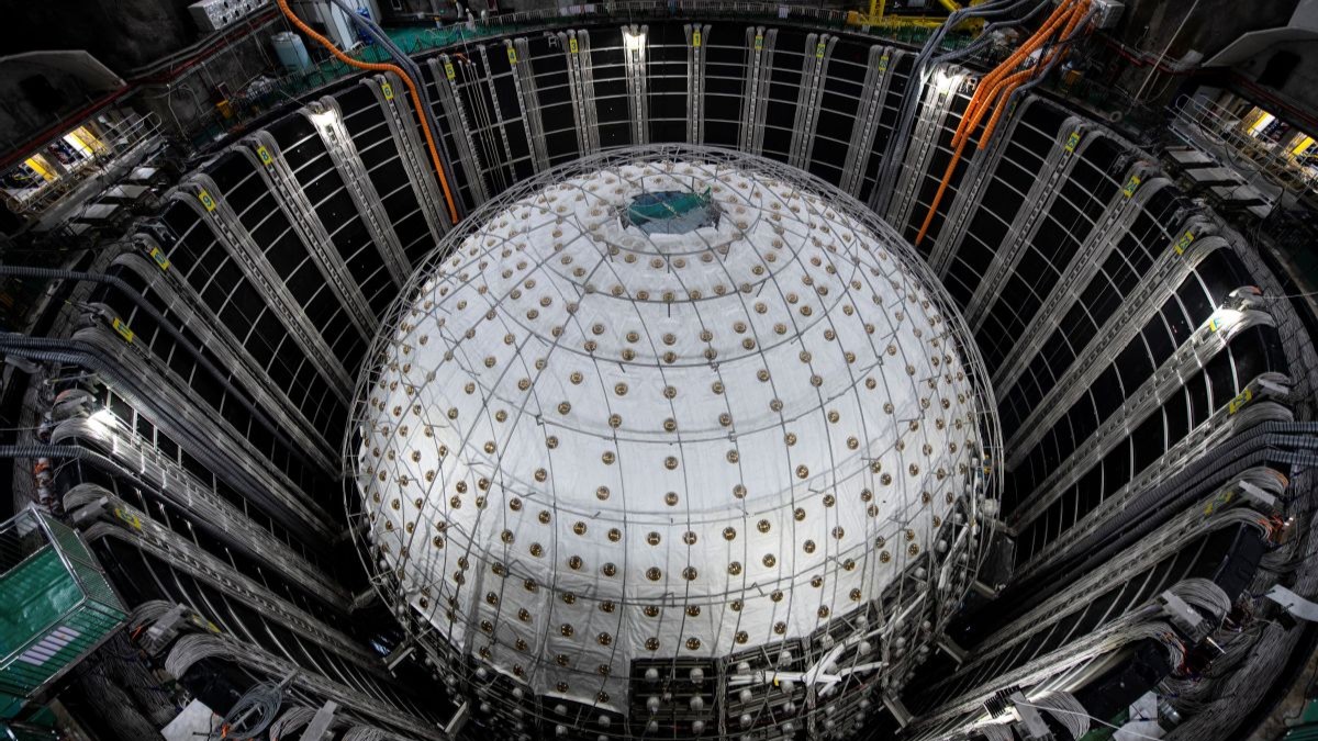 China completes core construction of underground neutrino detector