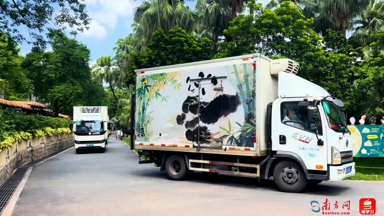 运输车辆驶入广州动物园