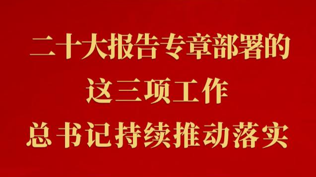 二十大报告专章部署的这三项工作，总书记持续推动落实