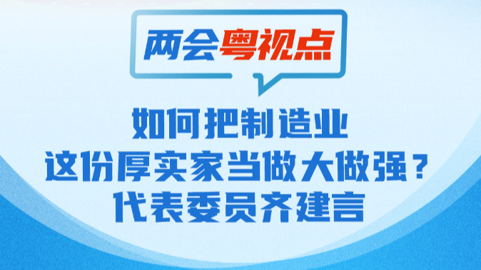 两会粤视点②｜如何把制造业这份厚实家当做大做强？代表委员齐建言