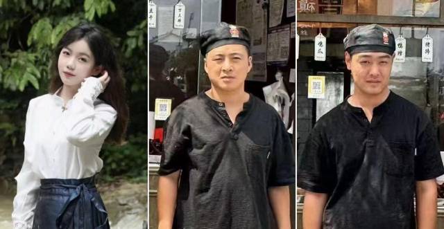 见义勇为的“碎花裙女生”刘杨（左），“大勺哥”焦元师（中）、刘强（右）。