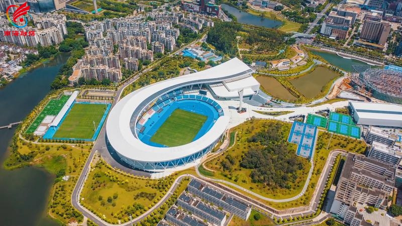 南海体育中心航拍图。