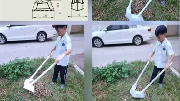 汕头小学生郑鸿锐发明的“落叶清扫装置”获国家专利