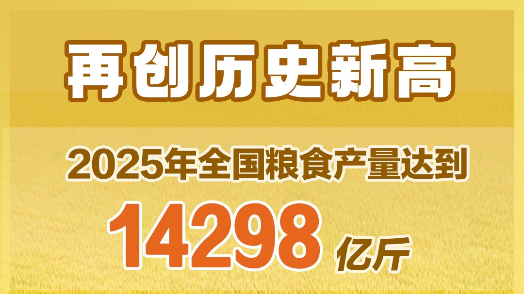 再创历史新高！2025年粮食产量达14298亿斤