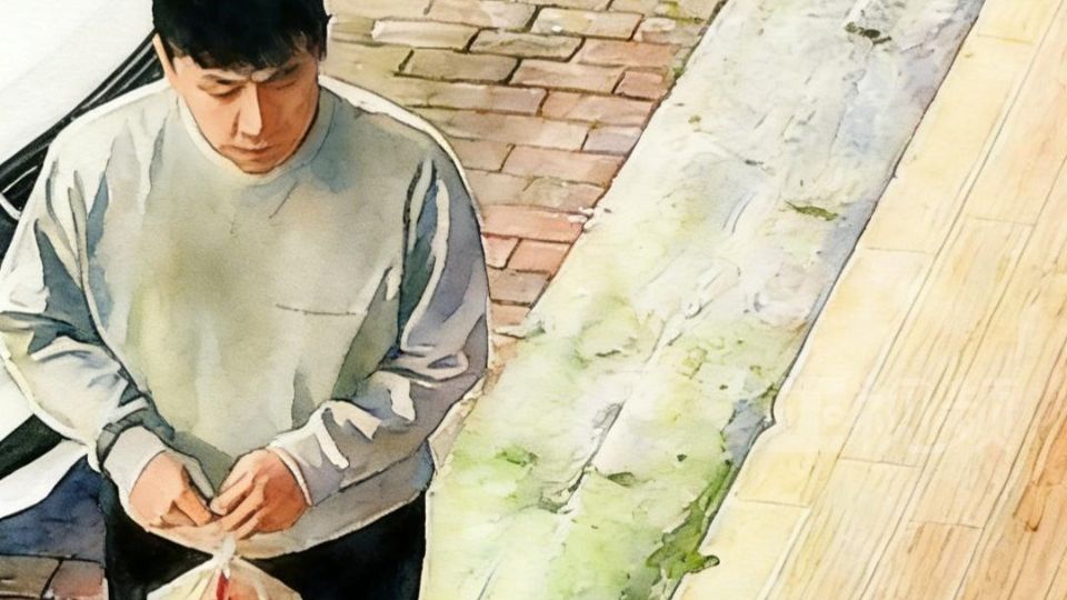 冬日里的暖意！男子路遇流浪者 折返确认后买来早餐丨暖心画