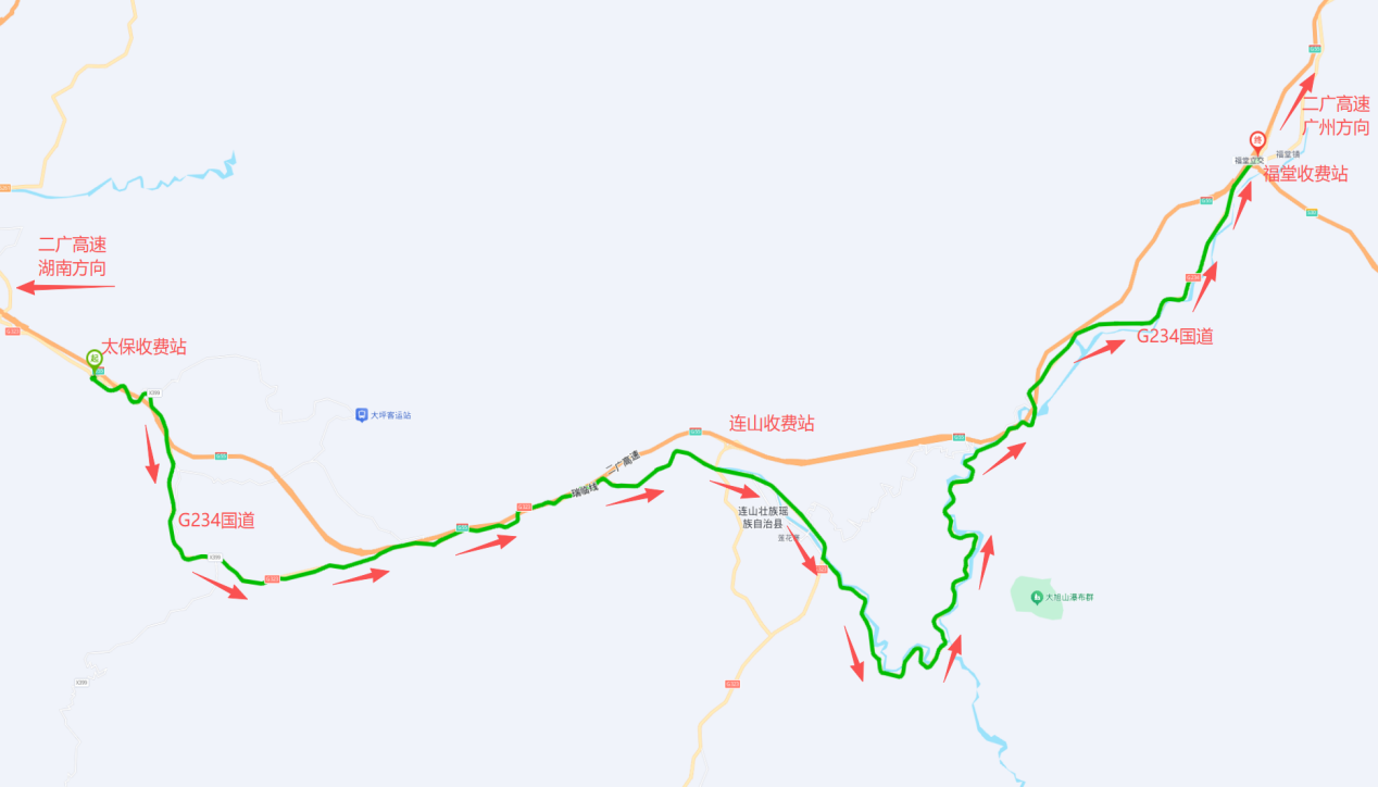 绕行线路示意图